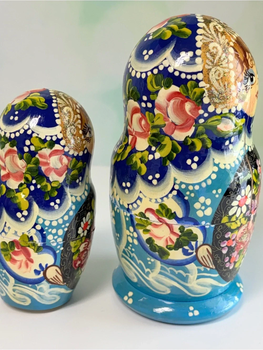 Signed Hand Painted Russian Matryoshka Nesting Dolls  Incomplete AS IS